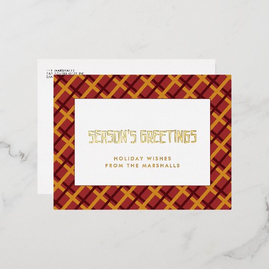 Retro mid-eeuwse patroon Seizoensgroeten Folie Feestdagen Briefkaart (Voorkant / Achterkant)