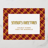 Retro mid-eeuwse patroon Seizoensgroeten Folie Feestdagen Briefkaart (Voorkant)