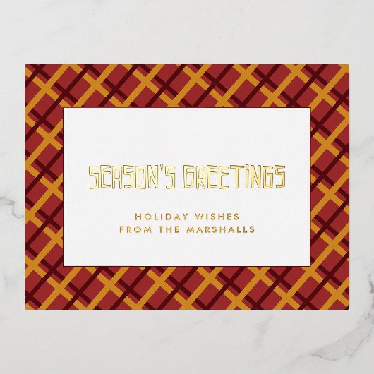 Retro mid-eeuwse patroon Seizoensgroeten Folie Feestdagen Briefkaart (Voorkant)