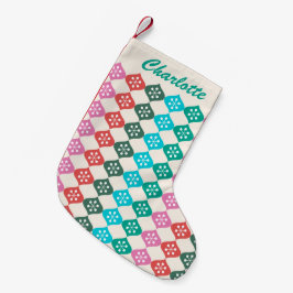 Retro Mid Mod Atomaire Patroon Kleurrijk Gepersona Kleine Kerstsok