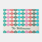 Retro Mid Mod Atomic Holiday Pattern Gepersonalise Deurmat (Voorkant)