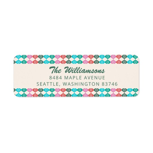 Retro Mid Mod Atomic Kleurrijk Retouradres Etiket (Voorkant)