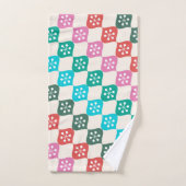 Retro Mid Mod Atomic Pattern Colorful Kerstmis Bad Handdoek (Handdoek)