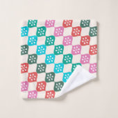 Retro Mid Mod Atomic Pattern Colorful Kerstmis Bad Handdoek (Wasdoekje)
