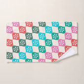 Retro Mid Mod Atomic Pattern Colorful Kerstmis Bad Handdoek (Handdoek)