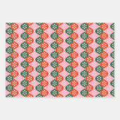 Retro Mid Mod Atomic Pattern Pink Green Christmas Inpakpapier Vel (Voorkant 3)