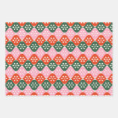 Retro Mid Mod Atomic Pattern Pink Green Christmas Inpakpapier Vel (Voorkant 2)