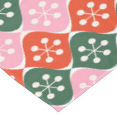 Retro Mid Mod Atomic Pattern Pink Green Christmas Tafelkleed (Gekanteld)