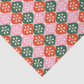 Retro Mid Mod Atomic Pattern Pink Green Christmas Tissuepapier (Detail)