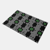 Retro Mid Mod Columns Boxes Forest Green Deurmat (Schuin)