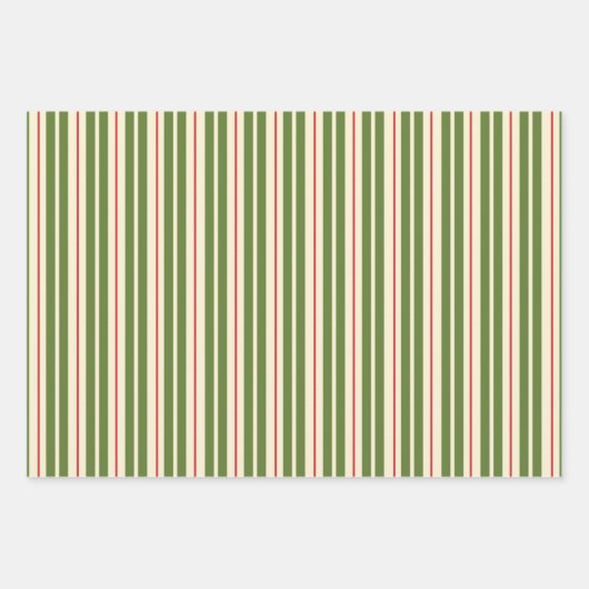 Retro Mid Mod Kerstmis Olive Red Cream Inpakpapier Vel (Voorkant 3)