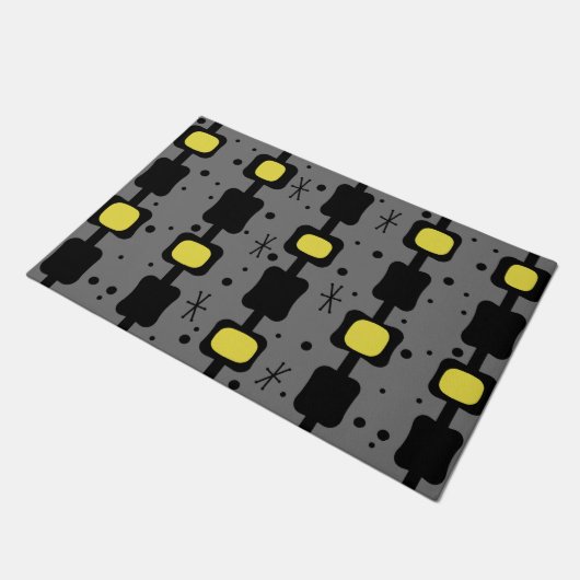 Retro Mid Mod Kolommen Boxel Geel Deurmat (Schuin)