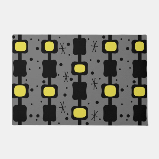 Retro Mid Mod Kolommen Boxel Geel Deurmat (Voorkant)