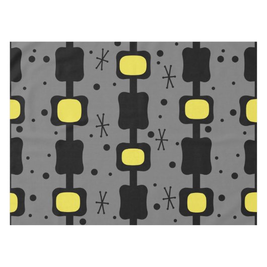 Retro Mid Mod Kolommen Boxel Geel Tafelkleed (Voorkant (Horizontaal))