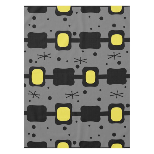 Retro Mid Mod Kolommen Boxel Geel Tafelkleed (Voorkant)