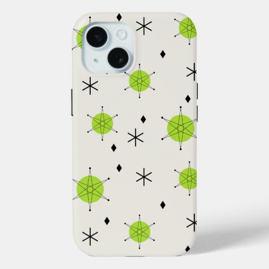 Retro Mid Mod Starburst Sky Chartreuse Case-Mate iPhone Case (Achterkant)