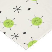 Retro Mid Mod Starburst Sky Chartreuse Korte Tafelloper (Hoek)