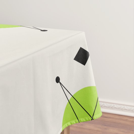 Retro Mid Mod Starburst Sky Chartreuse Tafelkleed (Voorbeeld)