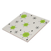 Retro Mid Mod Starburst Sky Chartreuse Tegeltje (Zijkant)
