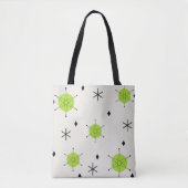 Retro Mid Mod Starburst Sky Chartreuse Tote Bag (Voorkant)