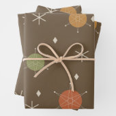 Retro Mid Mod Starburst Sky Veelkleurige Inpakpapier Vel (In situ)