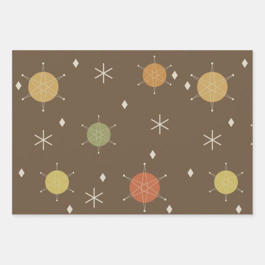 Retro Mid Mod Starburst Sky Veelkleurige Inpakpapier Vel (Voorkant)