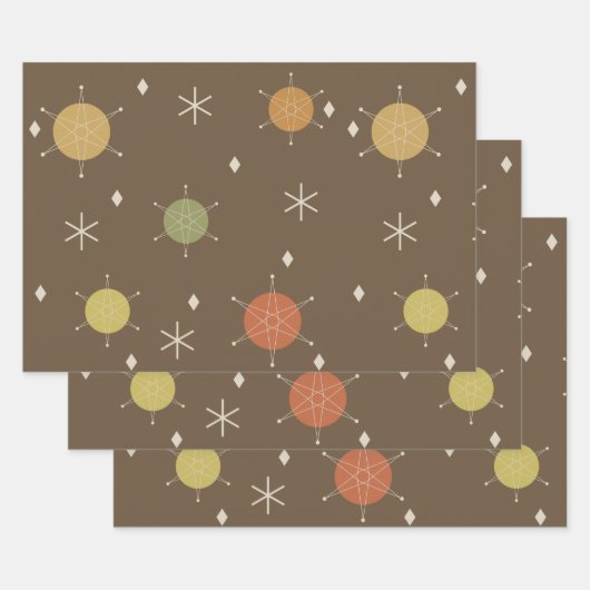 Retro Mid Mod Starburst Sky Veelkleurige Inpakpapier Vel (Set)