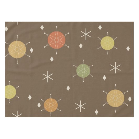 Retro Mid Mod Starburst Sky Veelkleurige Tafelkleed (Voorkant (Horizontaal))