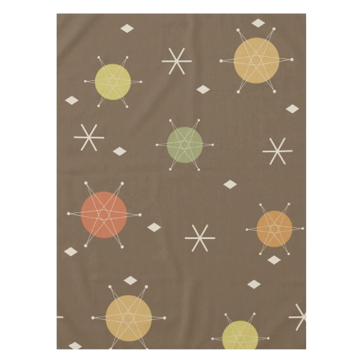 Retro Mid Mod Starburst Sky Veelkleurige Tafelkleed (Voorkant)