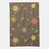 Retro Mid Mod Starburst Sky Veelkleurige Theedoek (Verticaal)