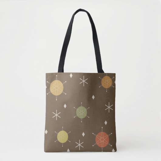 Retro Mid Mod Starburst Sky Veelkleurige Tote Bag (Voorkant)