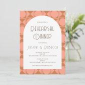 Retro Mid Modern Geometrisch Roze Repetitie Diner Kaart (Staand voorkant)