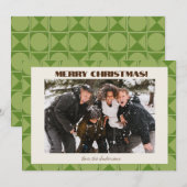 Retro Mid Modern Groen Geometrisch Afbeelding Kers Feestdagenkaart (Voorkant / Achterkant)