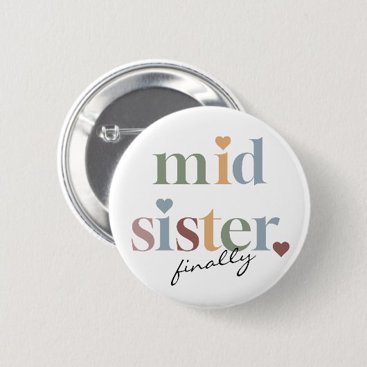 Retro Mid Sister Ronde Button 5,7 Cm (Voorkant /achterkant)