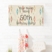 Retro Midcentury 50ste verjaardag Spandoek (Insitu)