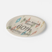 Retro Midcentury 60ste verjaardag Papieren Bordje (Gekanteld)