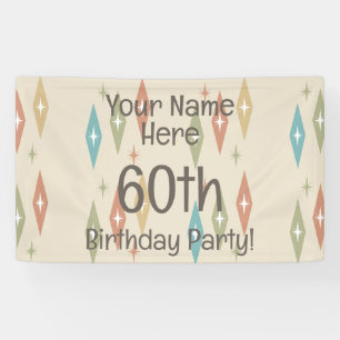 Retro Midcentury 60ste verjaardag Spandoek