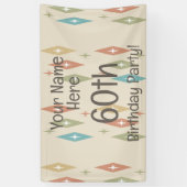 Retro Midcentury 60ste verjaardag Spandoek (Verticaal)