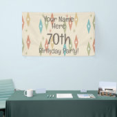 Retro Midcentury 70ste verjaardag Spandoek (Beurs)