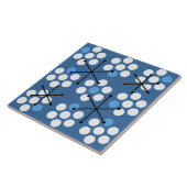 Retro Midcentury MCM Stippen Blauw Tegeltje (Zijkant)