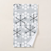 Retro Midcentury MCM Stippen Zilver Bad Handdoek (Handdoek)