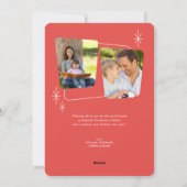 Retro Midcentury Modern 3 foto's van Kerstmis Feestdagenkaart (Achterkant)