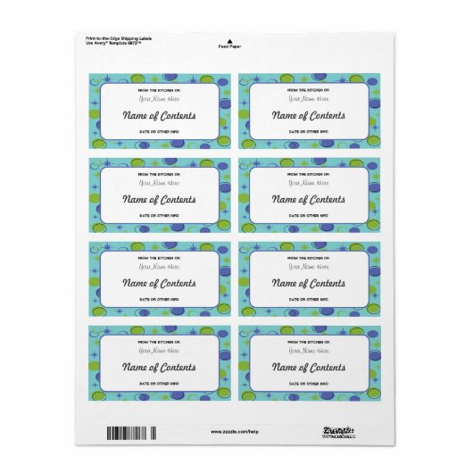 Retro Midcentury Modern Canning Jar Label (Full Sheet)