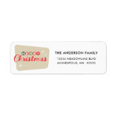 Retro Midcentury Moderne Kerst Retour Adres Etiket (Voorkant)