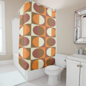Retro MidCentury Oval patroon 1 Douchegordijn (In situ)