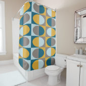 Retro MidCentury Oval patroon 2 Douchegordijn (In situ)