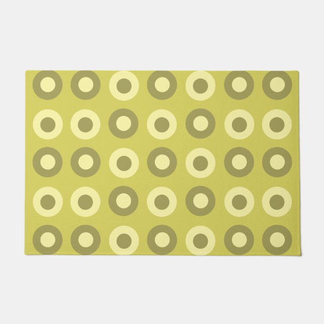 Retro MidCentury Stippen Chartreuse Deurmat (Voorkant)