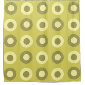 Retro MidCentury Stippen Chartreuse Douchegordijn (Voorkant)