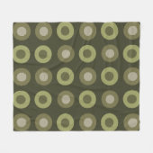 Retro MidCentury Stippen Olijfgroen Fleece Deken (Voorkant (Horizontaal))