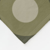 Retro MidCentury Stippen Olijfgroen Fleece Deken (Hoek)